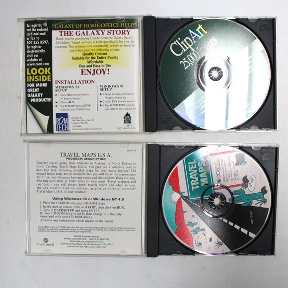 Older to Vintage Clip or Click Art Software CDs & 1 Travel Maps - Picture 6 of 8